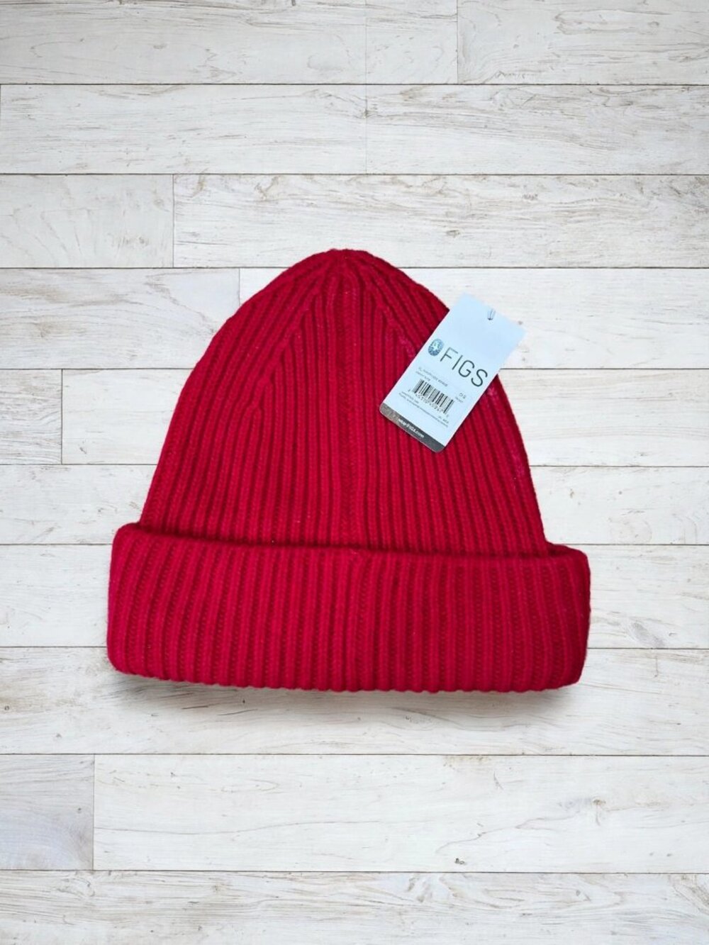 FIGS Ribbed Knit Beanie - Bright Red